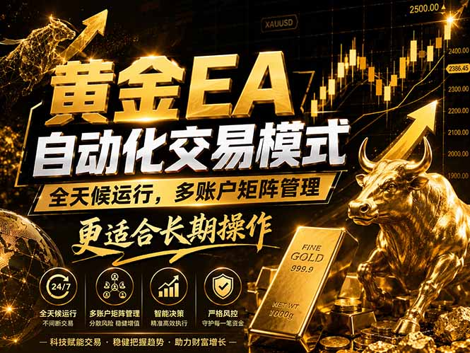黄金EA量化：多窗口矩阵稳定运行，系统自动执行，收益空间持续放大-续财库