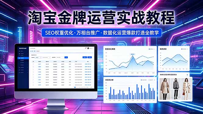 2026 淘宝金牌运营实战教程，SEO权重优化万相台推广，数据化运营爆款打造全教学-续财库