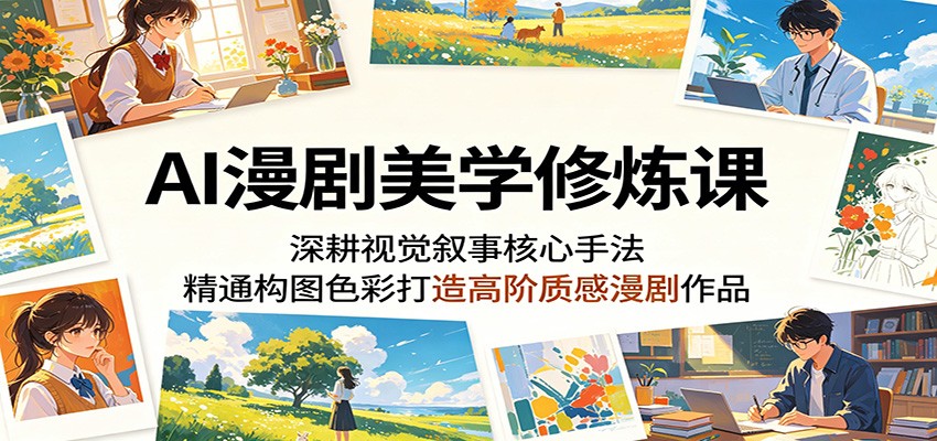 AI漫剧美学修炼课:深耕视觉叙事核心手法,精通构图色彩打造高阶质感漫剧作品-续财库