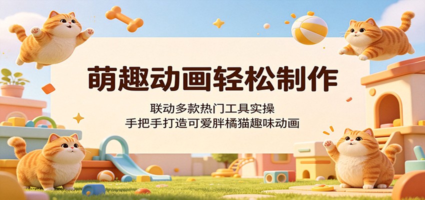 萌趣动画轻松制作,联动多款热门工具实操,手把手打造可爱胖橘猫趣味动画-续财库