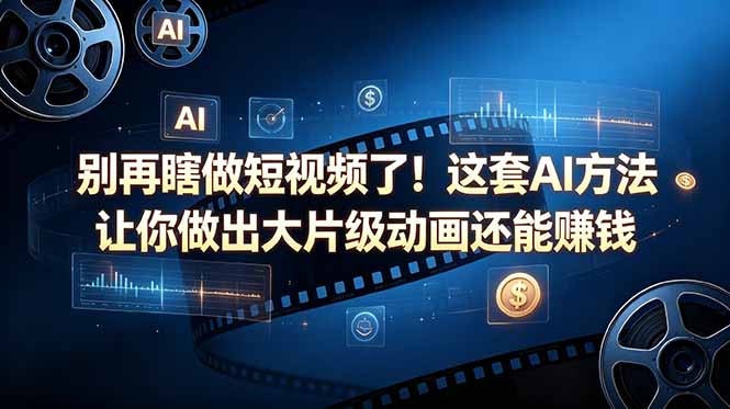 别再瞎做短视频了!这套 AI 方法让你做出大片级动画还能赚钱【原创双语字幕】-续财库