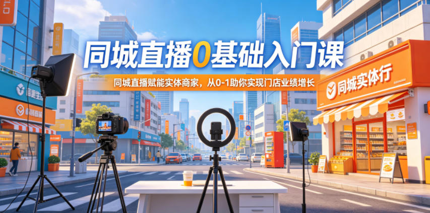 同城直播0基础入门课，同城直播赋能实体商家，从0-1助你实现门店业绩增长-续财库