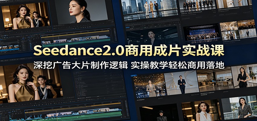 Seedance2.0商用成片实战课：深挖广告大片制作逻辑，实操教学轻松商用落地-续财库