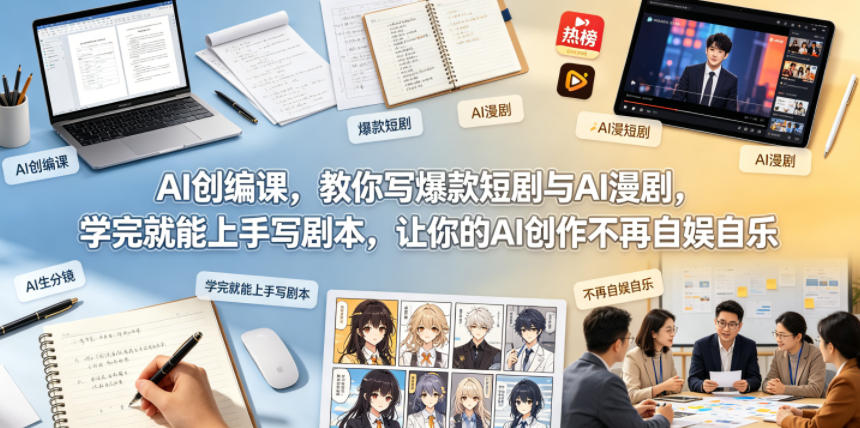 AI创编课，教你写爆款短剧与AI漫剧，学完就能上手写剧本，让你的AI创作不再自娱自乐(更新0521)-续财库