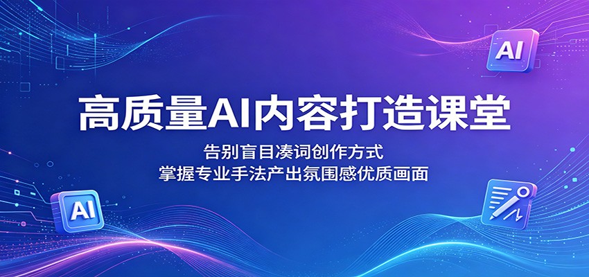 高质量AI内容打造课堂：告别盲目凑词创作方式，掌握专业手法产出氛围感优质画面-续财库