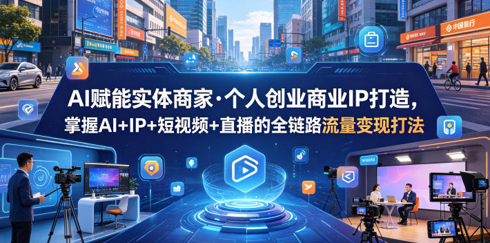 AI赋能实体商家·个人创业商业IP打造,掌握AI+IP+短视频+直播的全链路流量变现打法-续财库