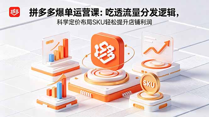 拼多多爆单运营实战课：吃透流量分发逻辑，科学定价布局SKU轻松提升店铺利润-续财库