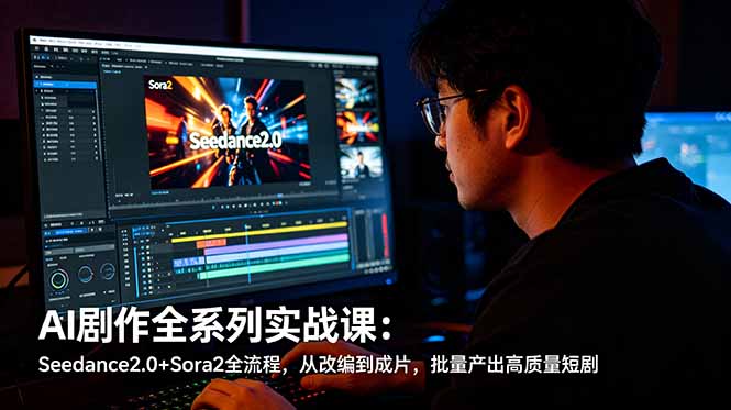 AI剧作全系列实战课:Seedance2.0+Sora2全流程,从改编到成片,批量产出高质量短剧-续财库