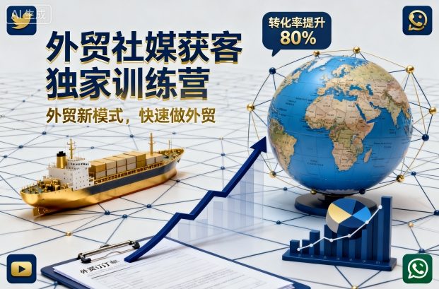 外贸社媒获客独家训练营,外贸新模式,快速做外贸(更新26年5月)-续财库
