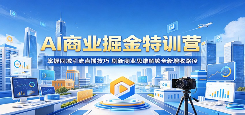 AI商业掘金特训营:掌握同城引流直播技巧,刷新商业思维解锁全新增收路径-续财库