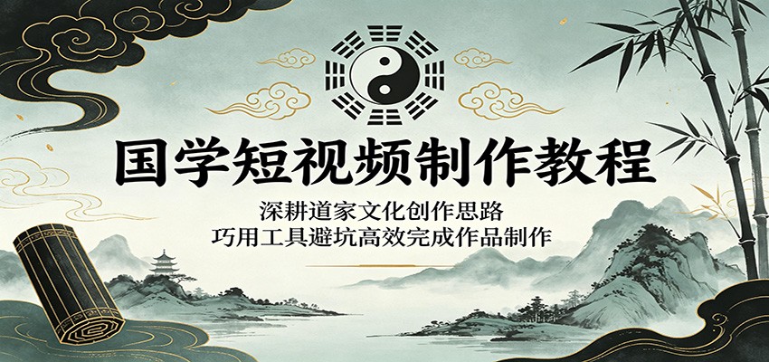 国学短视频制作教程：深耕道家文化创作思路，巧用工具避坑高效完成作品制作-续财库