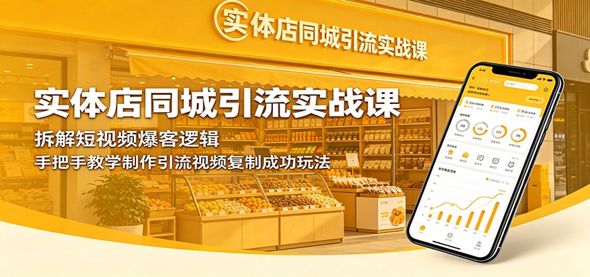 实体店同城引流实战课：拆解短视频爆客逻辑，手把手教学制作引流视频复制成功玩法-续财库