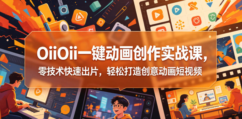 OiiOii一键动画创作实战课,零技术快速出片,轻松打造创意动画短视频-续财库