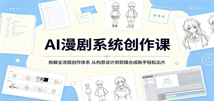AI漫剧系统创作课:拆解全流程创作体系,从构思设计到剪辑合成新手轻松出片-续财库