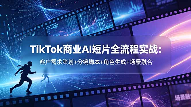 TikTok商业AI短片全流程实战:客户需求策划+分镜脚本+角色生成+场景融合-续财库