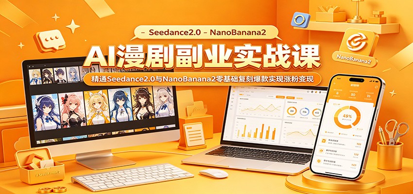 AI漫剧副业实战课：精通Seedance2.0与NanoBanana2零基础复刻爆款实现涨粉变现-续财库