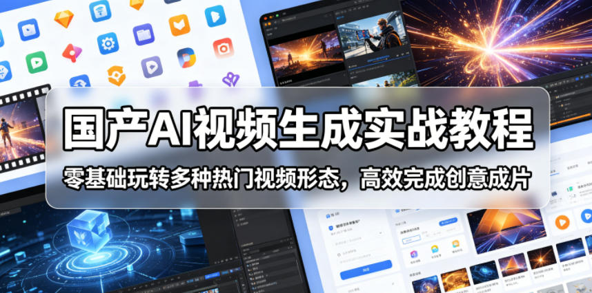 国产AI视频生成实战教程,零基础玩转多种热门视频形态,高效完成创意成片-续财库