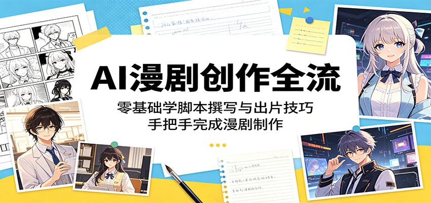 AI漫剧创作全流程:零基础学脚本撰写与出片技巧,手把手完成漫剧制作-续财库