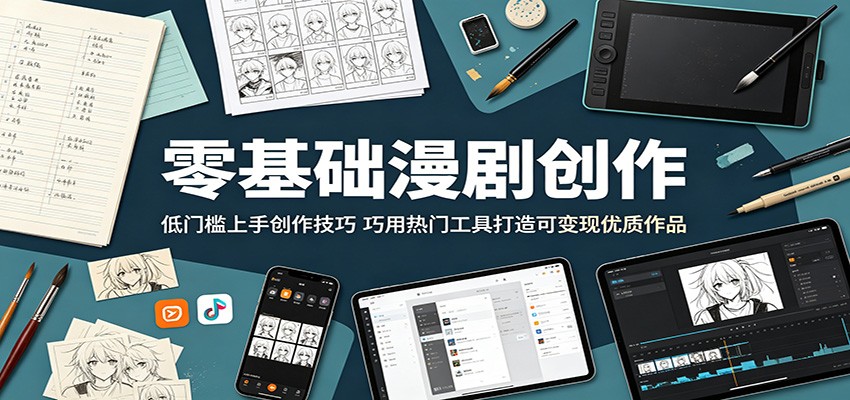 零基础漫剧创作:低门槛上手创作技巧,巧用热门工具打造可变现优质作品-续财库