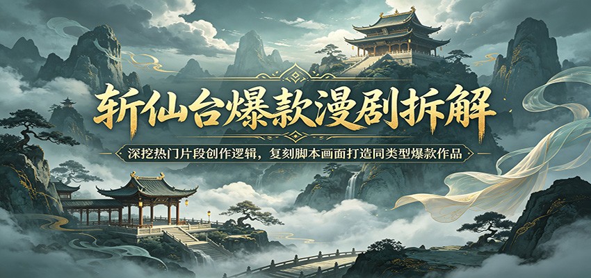 斩仙台爆款漫剧拆解:深挖热门片段创作逻辑,复刻脚本画面打造同类型爆款作品-续财库