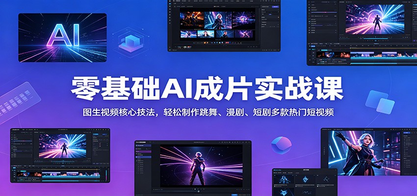 零基础AI成片实战课：图生视频核心技法，轻松制作跳舞、漫剧、短剧多款热门短视频-续财库
