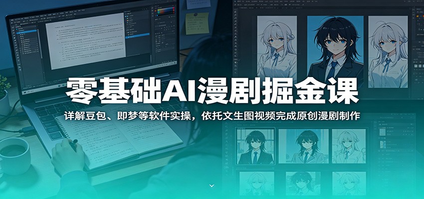 零基础AI漫剧掘金课：详解豆包、即梦等软件实操，依托文生图视频完成原创漫剧制作-续财库