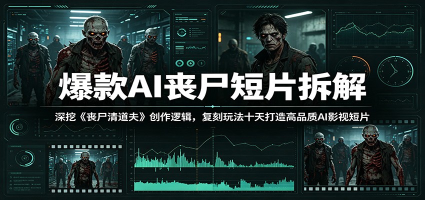 爆款AI丧尸短片拆解：深挖《丧尸清道夫》创作逻辑，复刻玩法快速打造高品质AI影视短片-续财库