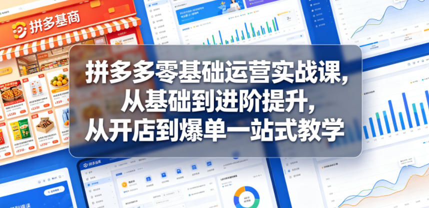拼多多零基础运营实战课，从基础到进阶提升，从开店到爆单一站式教学-续财库