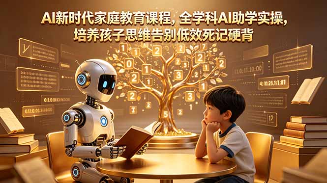 AI新时代家庭教育课程，全学科AI助学实操，培养孩子思维告别低效死记硬背-续财库