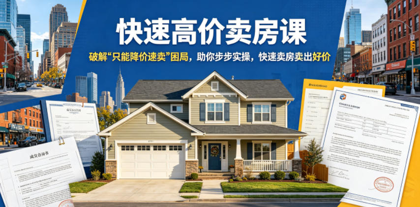 快速高价卖房课,破解“只能降价速卖”困局,助你步步实操,快速卖房卖出好价(更新2026)-续财库