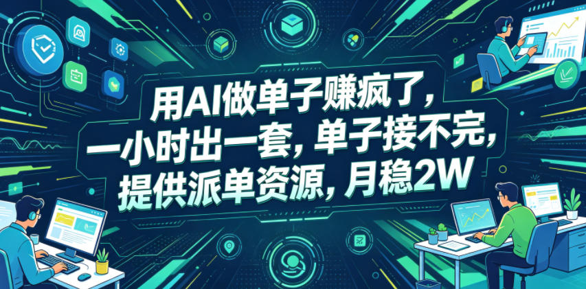 用AI做单子賺疯了,一小时出一套,单子接不完,提供派单资源,月稳2W【揭秘】-续财库