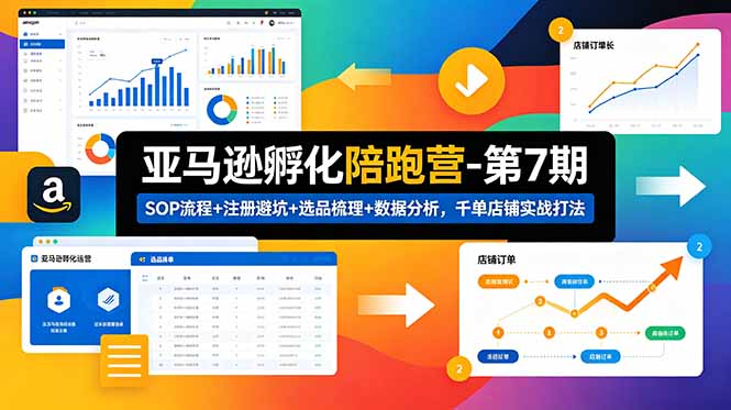亚马逊孵化陪跑营-第7期:SOP流程+注册避坑+选品梳理+数据分析,千单店铺实战打法-续财库