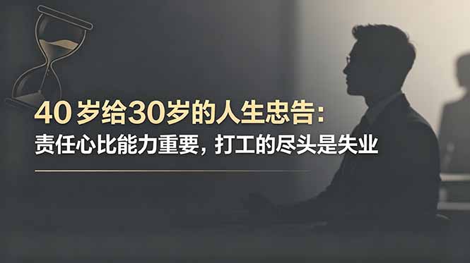付费文章:40岁给30岁的人生忠告:责任心比能力重要,打工的尽头是失业-续财库