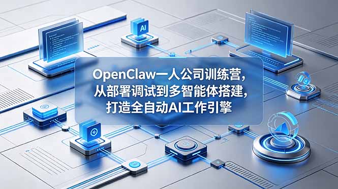 OpenClaw 一人公司训练营,从部署调试到多智能体搭建,打造全自动 AI 工作引擎-续财库