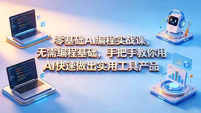 零基础AI编程实战课-更新,无需编程基础,手把手教你用AI快速做出实用工具产品-续财库