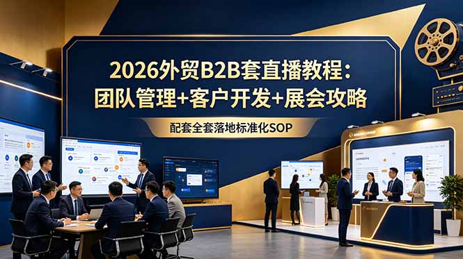 2026外贸B2B套直播教程:团队管理+客户开发+展会攻略,配套全套落地标准化SOP-续财库