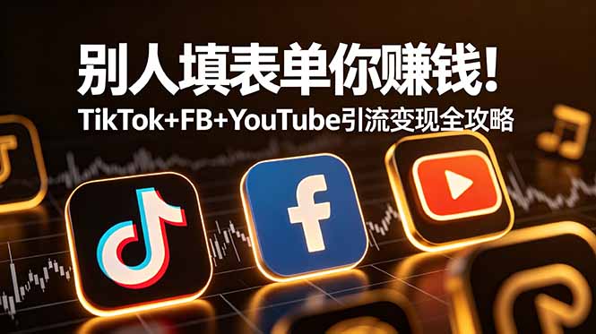 别人填表单你赚钱!TikTok+FB+YouTube 引流变现全攻略【原创双语字幕】-续财库