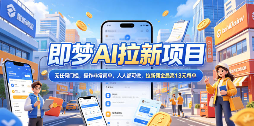 2026年即梦AI拉新项目最新玩法,无任何门槛,操作非常简单,人人都可做,拉新佣金最高13米每单(更新6月24日)-续财库