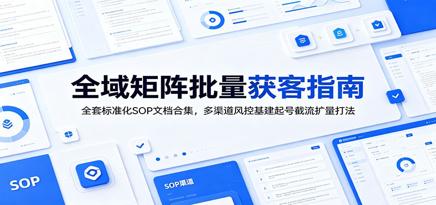 全域矩阵批量获客指南:全套标准化SOP文档合集,多渠道风控基建起号截流扩量打法-续财库