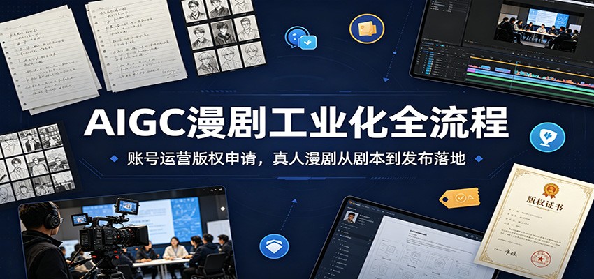 AIGC漫剧工业化全流程：账号运营版权申请，真人漫剧从剧本到发布落地-续财库