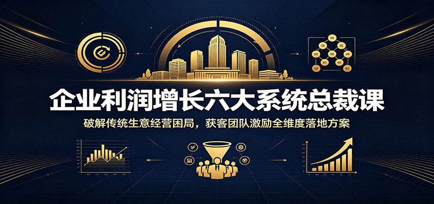 企业利润增长六大系统总裁课:破解传统生意经营困局,获客团队激励全维度落地方案-续财库