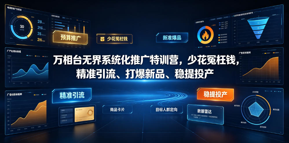 万相台无界系统化推广特训营VI0.0,少花冤枉钱,精准引流、打爆新品、稳提投产(全程录音+字幕)-续财库