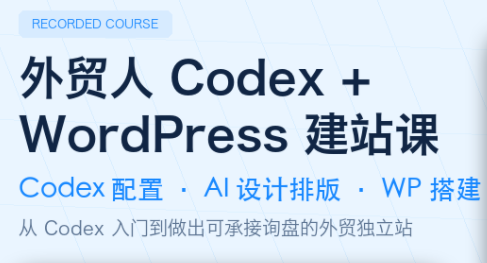 外贸人Codex + WordPress建站课-续财库