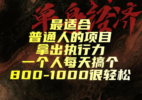 最适合普通人的项目，拿出执行力一个人每天搞个800-1k很轻松【揭秘】-续财库