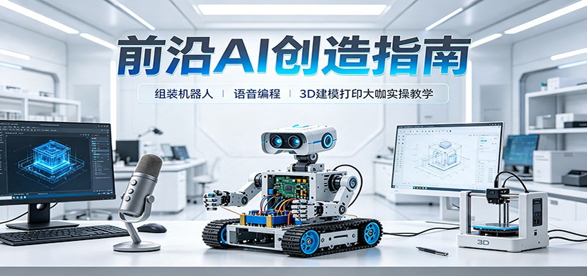 前沿AI创造指南:组装机器人、语音编程、3D建模打印大咖实操教学-续财库