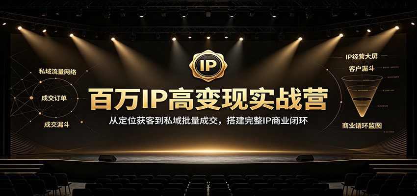 百万IP高变现实战营：从定位获客到私域批量成交，搭建完整IP商业闭环-续财库