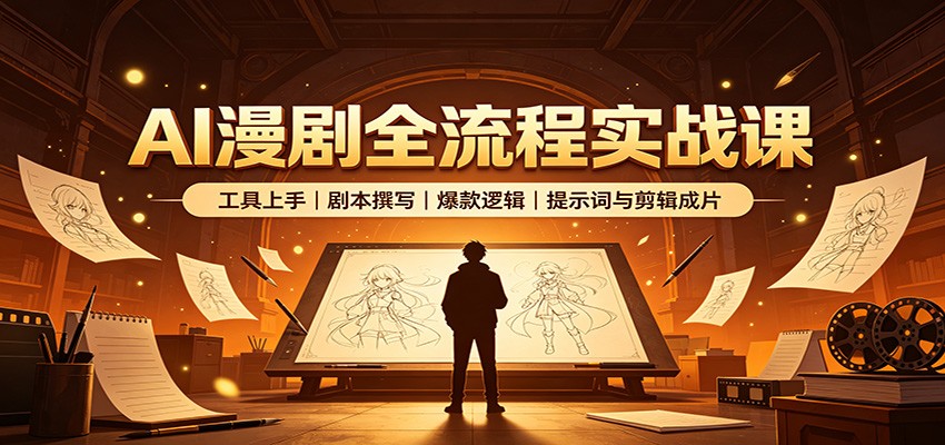 AI漫剧全流程实战课:工具上手、剧本撰写、爆款逻辑、提示词与剪辑成片-续财库