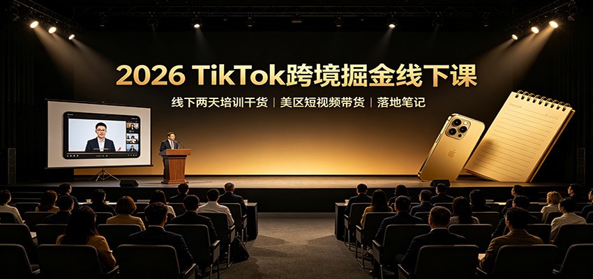 2026 TikTok跨境掘金线下课:线下两天培训干货,美区短视频带货落地笔记-续财库