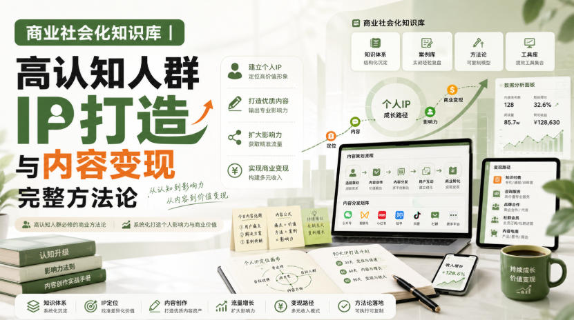 商业社会化知识库|高认知人群IP打造与内容变现完整方法论【文档】-续财库