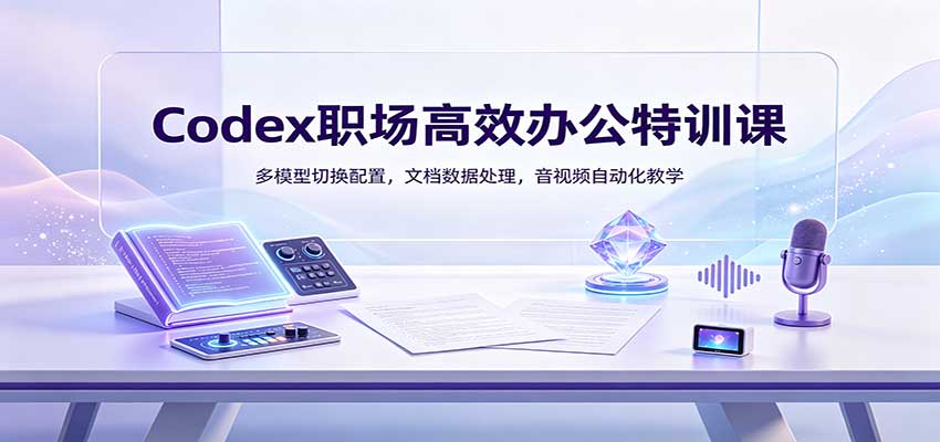 Codex职场高效办公特训课：多模型切换配置，文档数据处理，音视频自动化教学-续财库